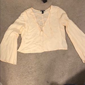 Flowy sleeved front tie top